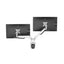 Brazo Doble Blanco Ajustable para Monitor